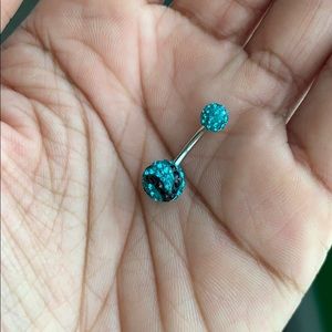 Stainless steel zebra print belly ring